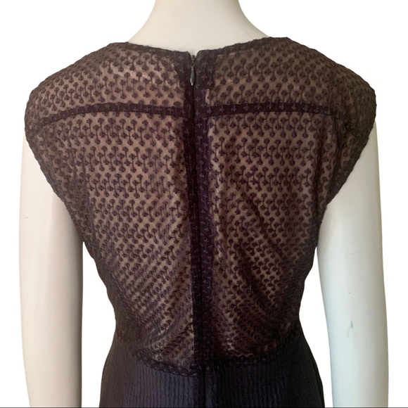 O’2ND Peplum Embroidered Sheer Sleeveless Blue Dress Size 8 - Picture 10 of 15